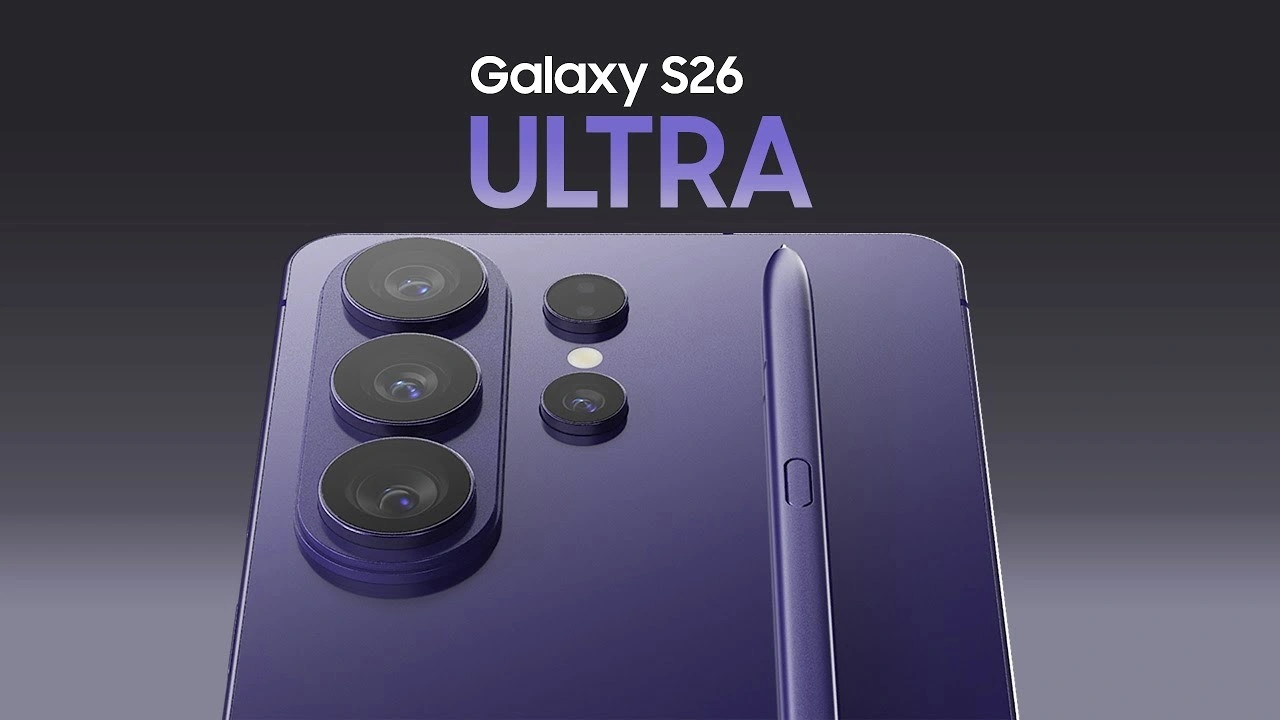 Samsung Galaxy S26 Ultra design preview highlighting cameras and built-in S Pen.